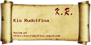 Kis Rudolfina névjegykártya